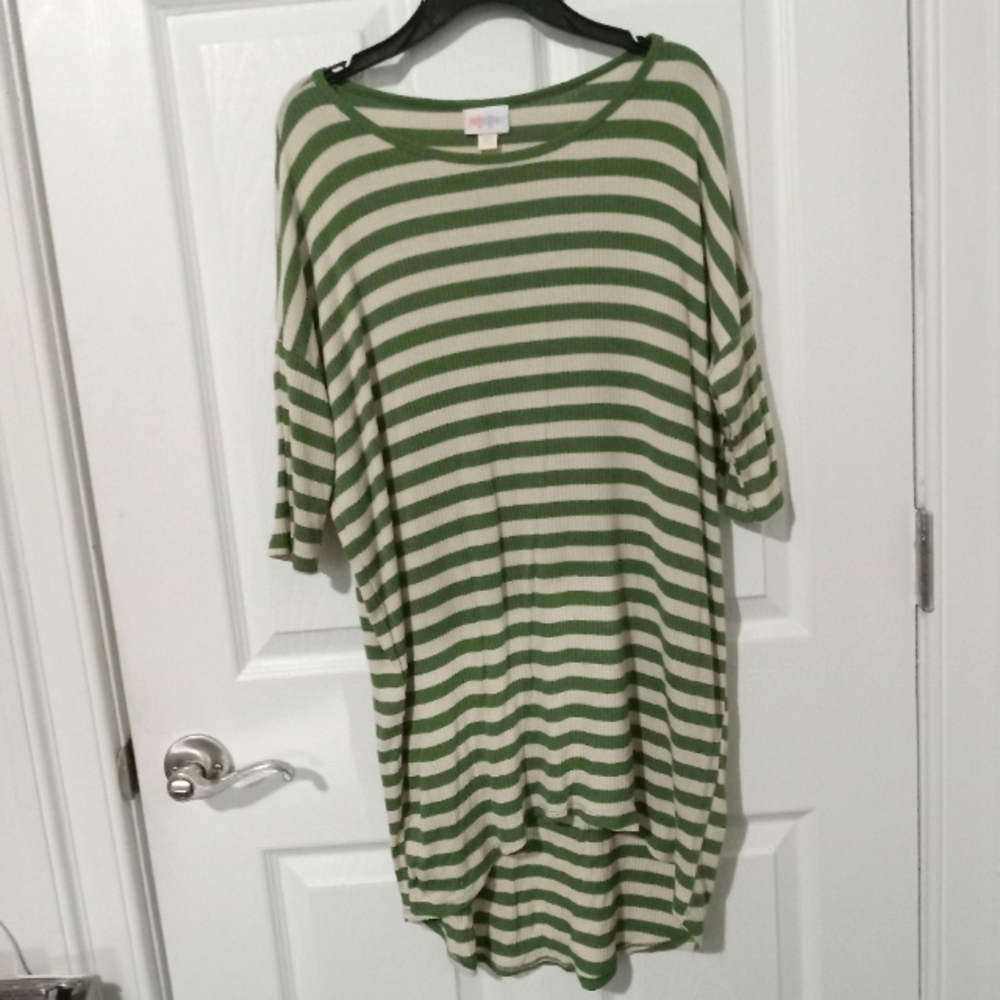Lularoe Irma Tunic Olive/Cream